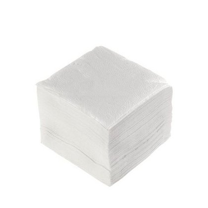 Салфетки бумажные(безликая упаковка ПНД), 1 сл., 100 лист., 24*24, белая