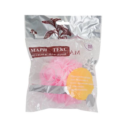 Мочалка для тела Mari Tex шарик розовый МТ-501