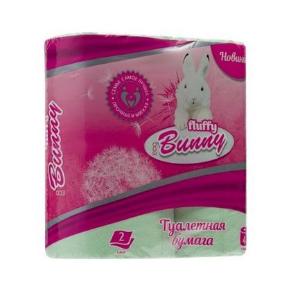 Туалетная бумага Fluffy Bunny Eco 2сл. 4 рул. зеленая 1/12