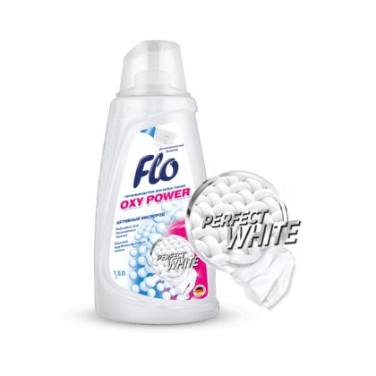 Пятновыводитель для белых тканей Flo Oxy Power 1,5 л.